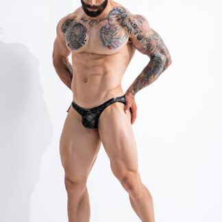 CUT4MEN L4CE01 Slip Masculino de Encaje Negro