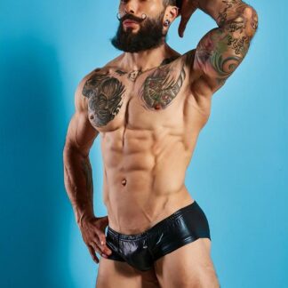 CUT4MEN C4M10 Boxers Tipo Shorts Leatherette Negro