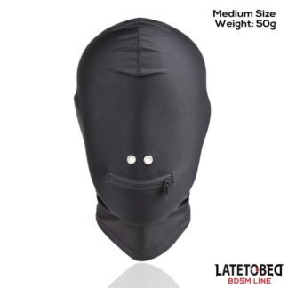 LATETOBED BDSM LINE Máscara de Sumisión con Cremallera en la Boca – Control y Anonimato