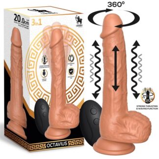 CENTAURO Octavius Dildo con Vibración, Thrusting y Waving 360º – 20 cm
