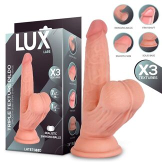 LUX Lars Dildo Triple Densidad con Testículos Oscilantes 7.6”