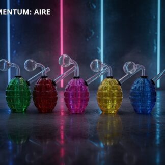 Mini Bong “Grenade Elementum” | Colección AIRE – Cristal Color Neon