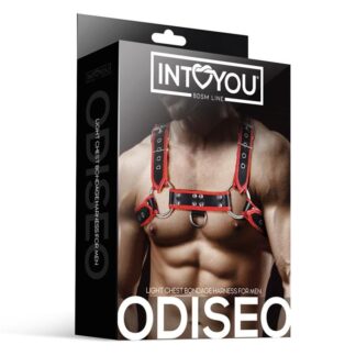 INTOYOU BDSM LINE – Arnés Masculino Odiseo (Cuero Vegano, Rojo & Negro)