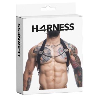 CUT4MEN – Arnés de Pecho Black Chain (O-Rings & Cadenas)