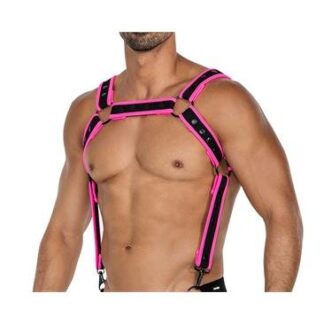 CUT4MEN – Arnés de Pecho Neon Rosa H4RNESS05 (Neopreno Premium)
