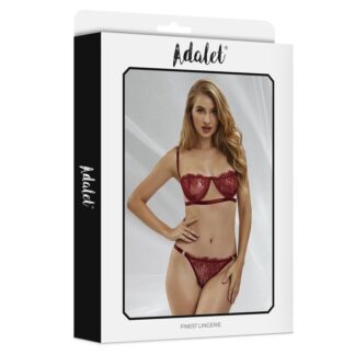 ADALET LINGERIE – Mia Set Sujetador & Tanga de Encaje (Burgundy)